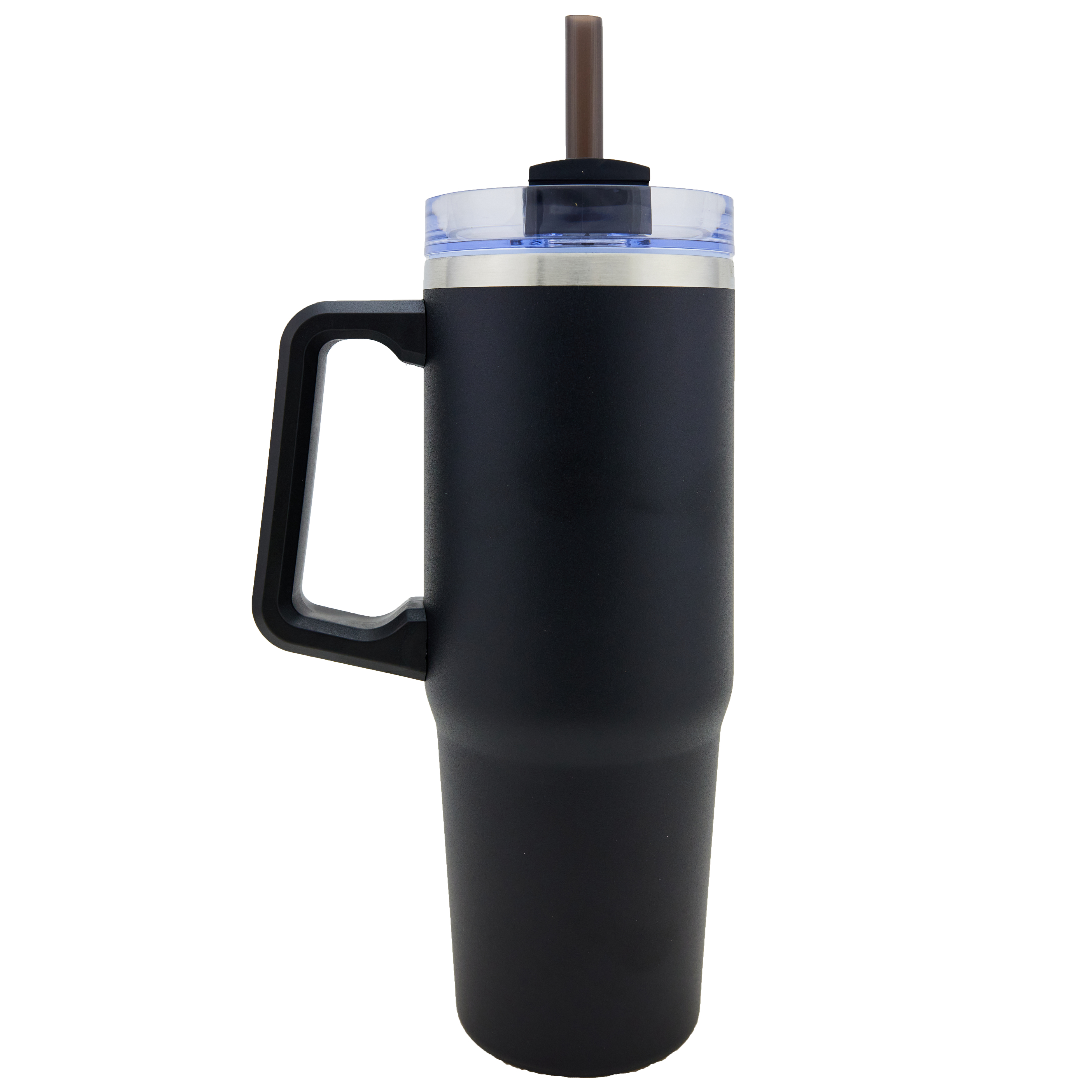 Newport 30 Oz. Double wall Stainless Steel Vacuum Insulated Tumbler w/Handle and Straw (Black) 2
