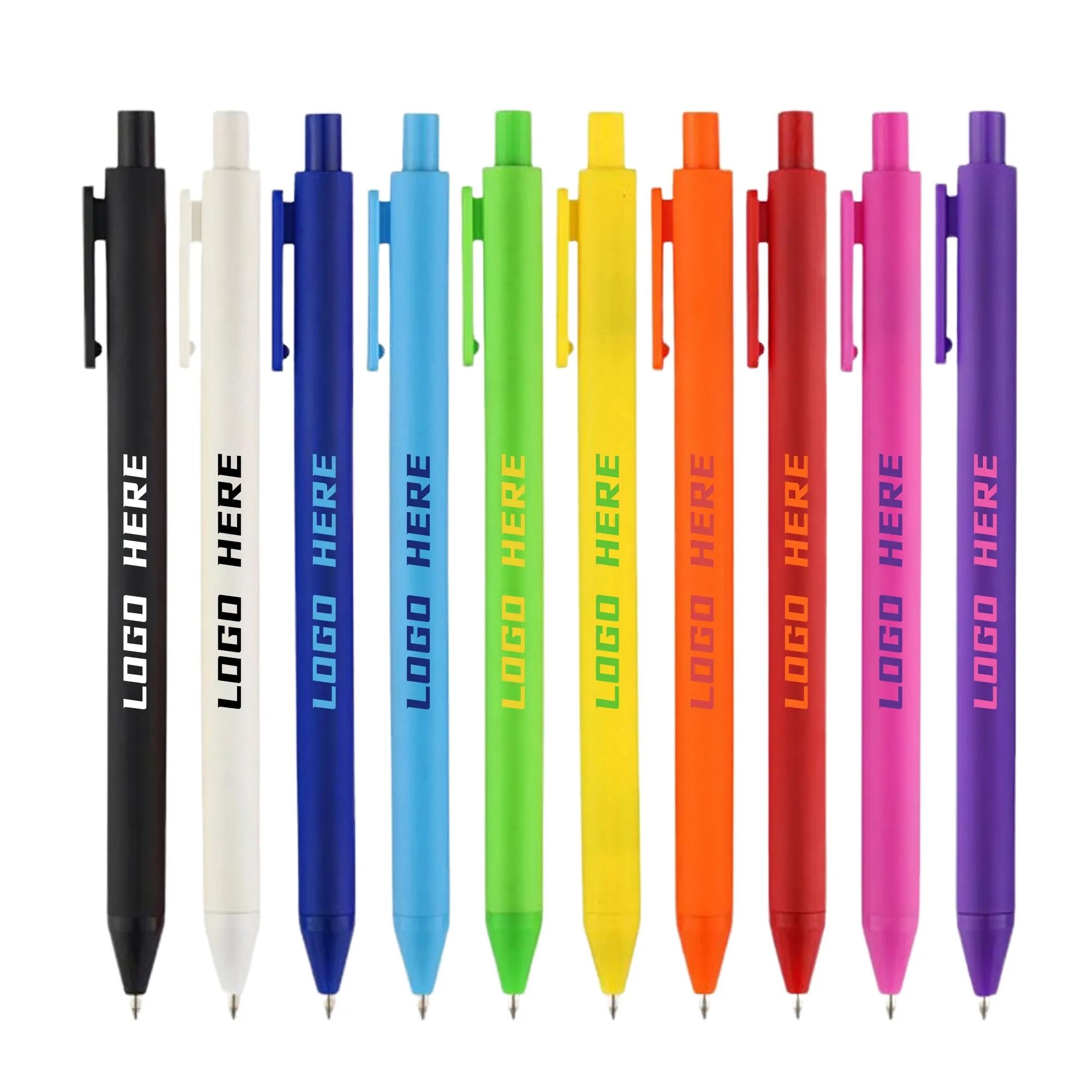 Retractable Plastic Ballpoint Pen Advertising Candy Color 4