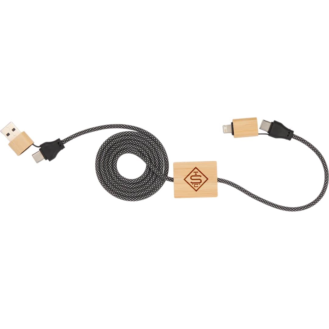 FSC® 100% Bamboo 5-in-1 100W Laptop Charging Cable 25