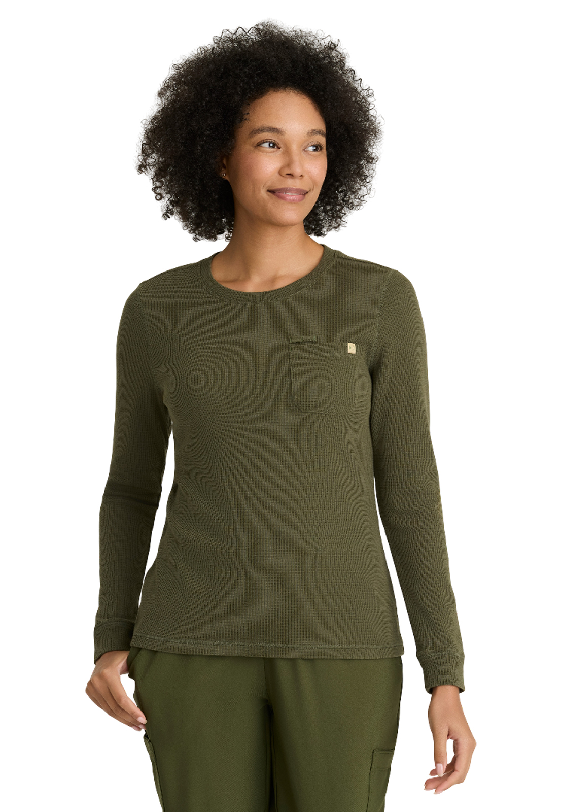 Grey's Anatomy Evolve Stretch - Women's One-Pocket Wanderlust Waffle Knit Top