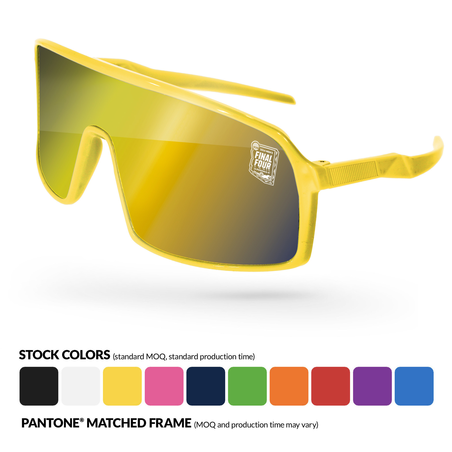 Sport Viper Mirror Sunglasses w/ 1 Color Lens Imprint 17