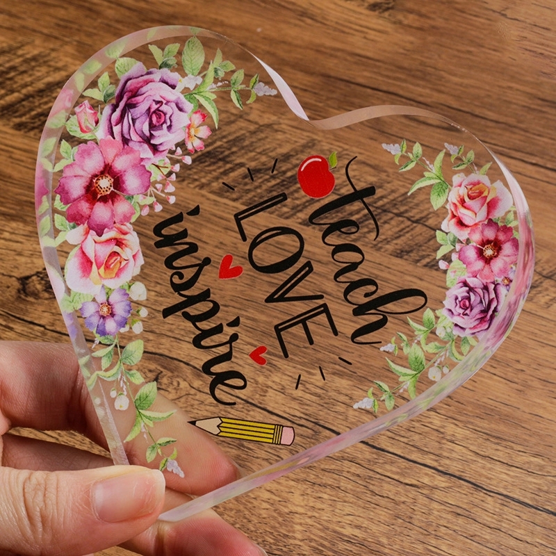 Acrylic Heart Paperweight Award 6