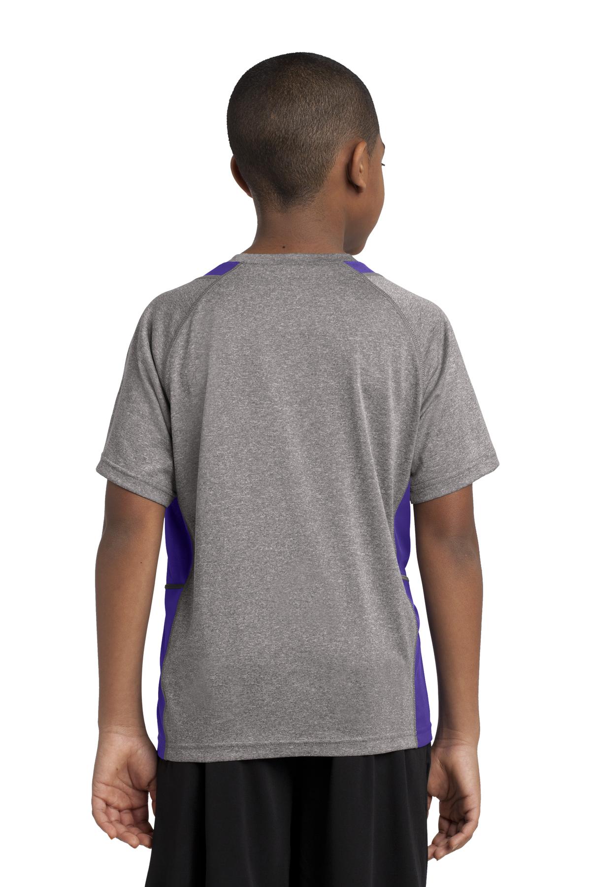 Sport-Tek Youth Heather Colorblock Contender Tee. YST361 35