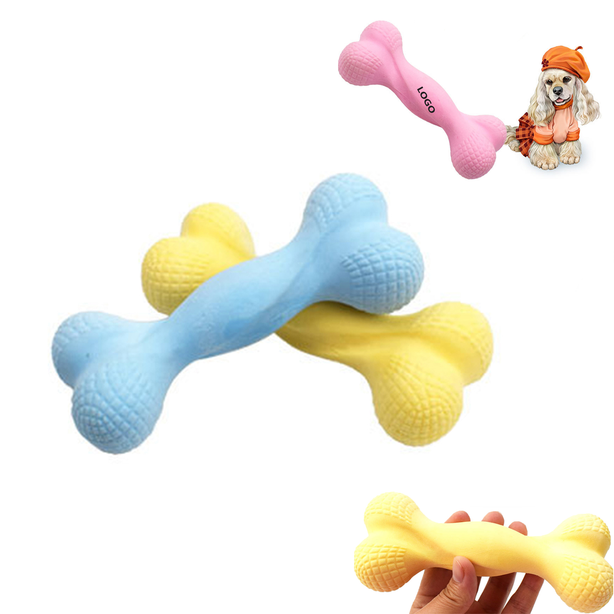 TPR Milk Scented Bone Pet Toy 2