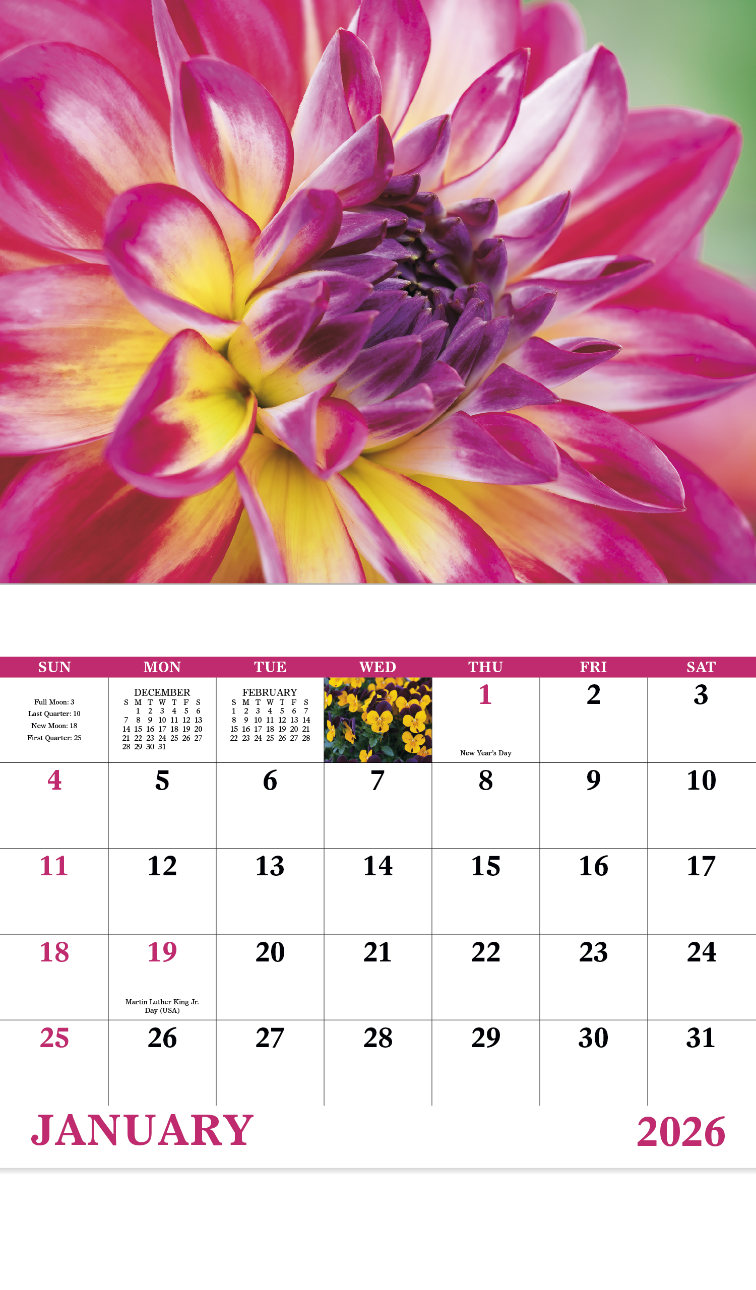 Good Value™ Flowers - Stapled Calendar 26