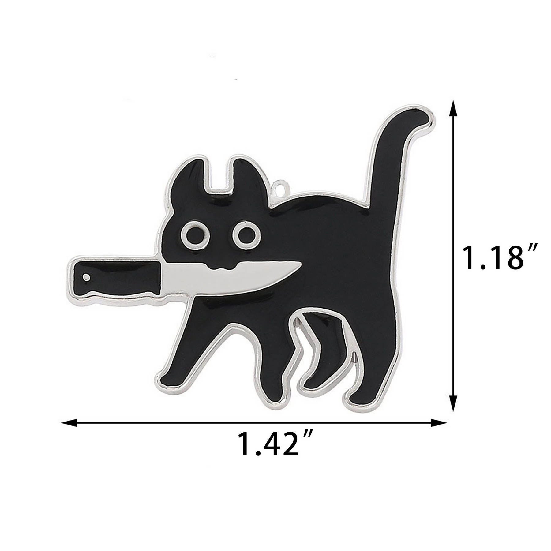 Creative Stainless Steel Knife Cat Keychain 2