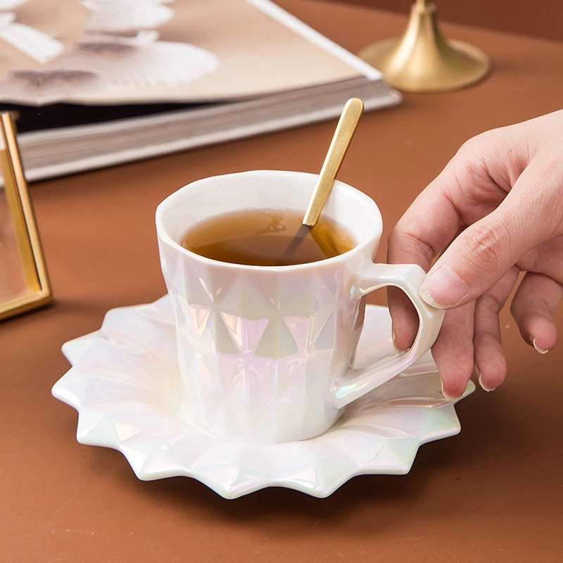 Custom 6 oz Ceramic Coffee Mug Saucer Set 5