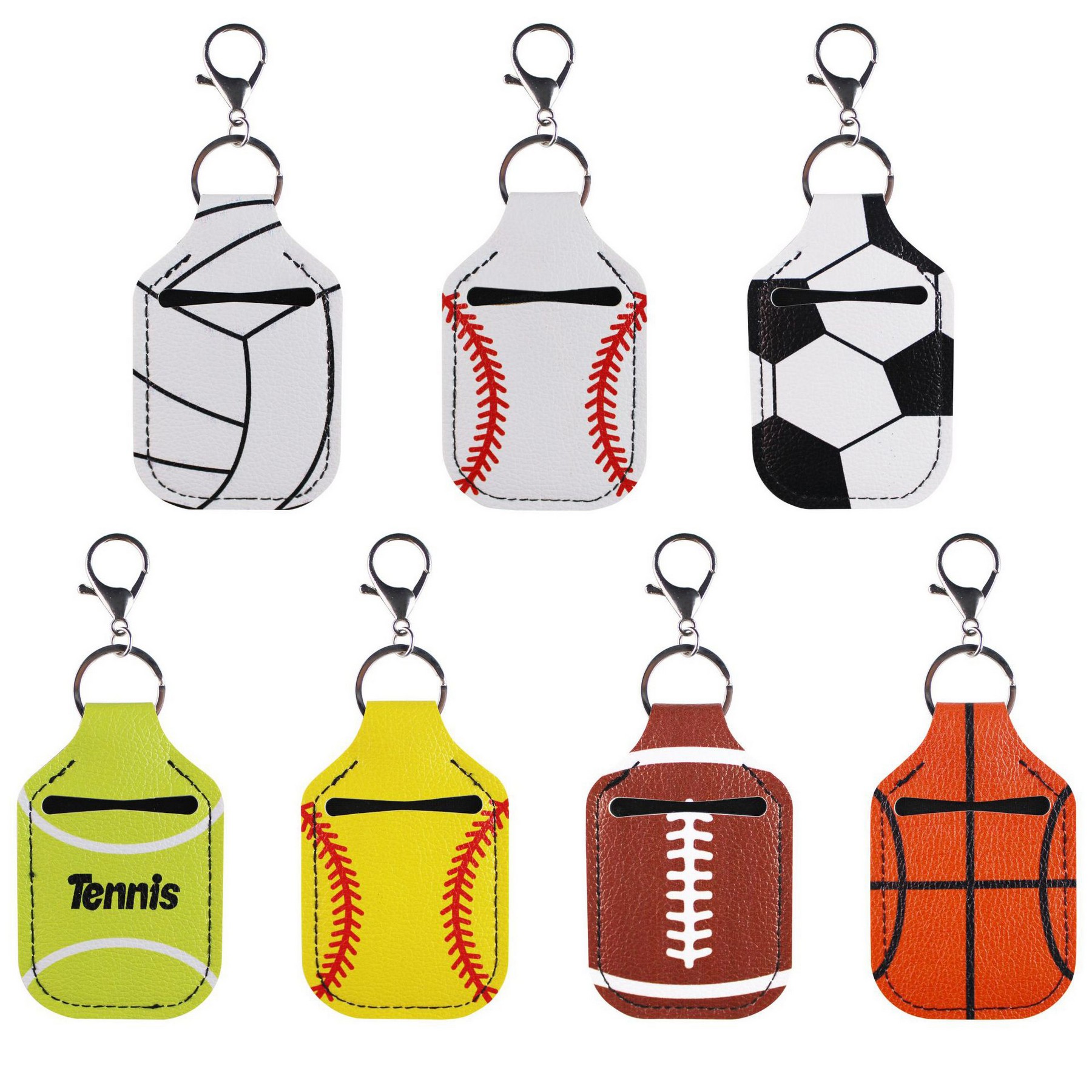 Baseball Basketball Key Chain Hand Sanitizer Holder 4