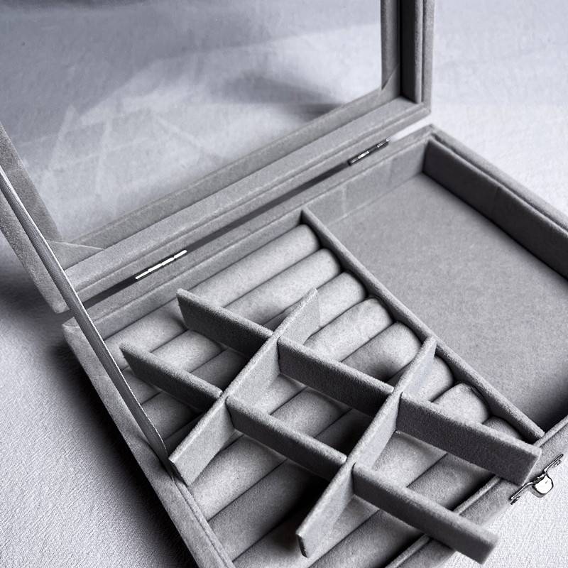 Velvet Rings Jewelry Organizer Box Storage Case 4