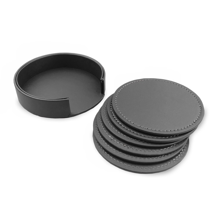 Franklin Leather Coaster Set of 6 9