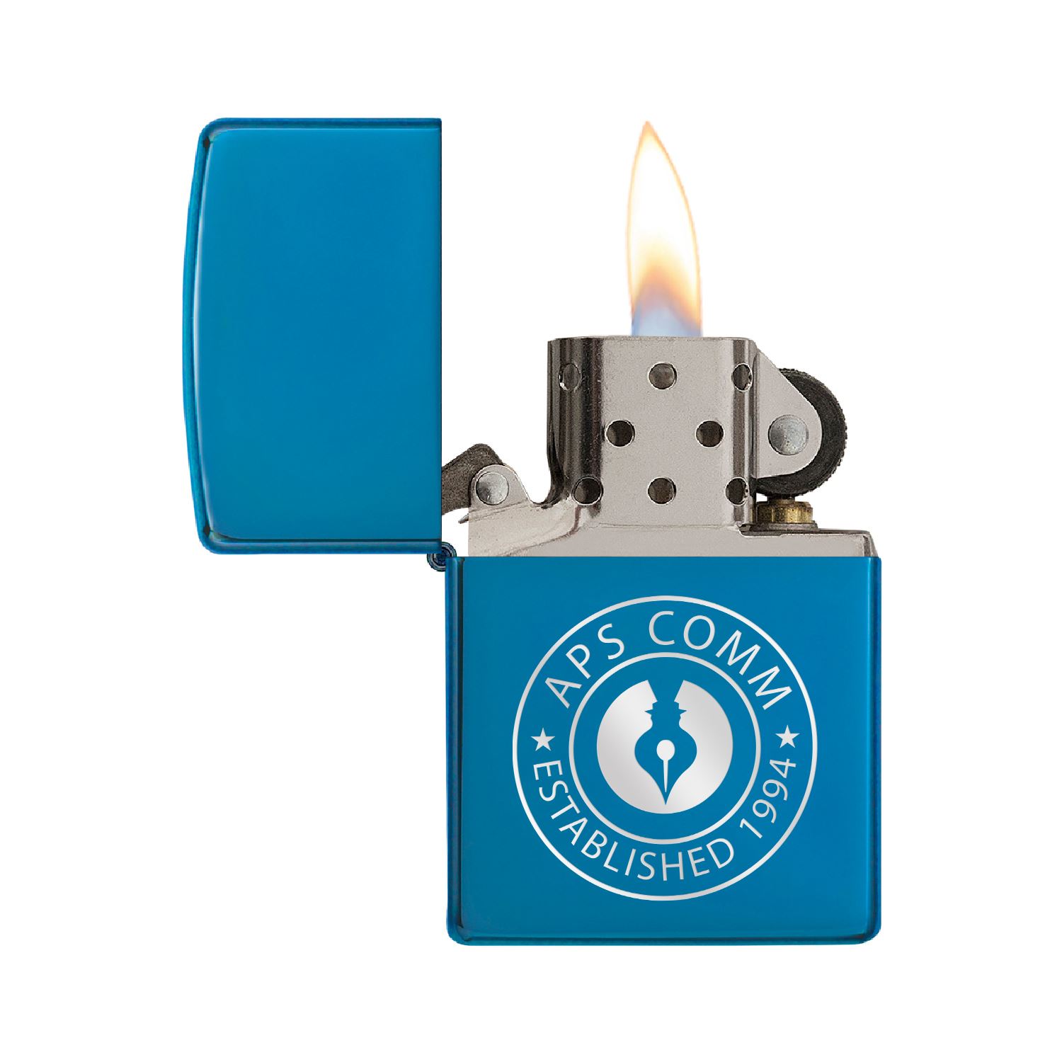 High Polish Blue Windproof Lighter