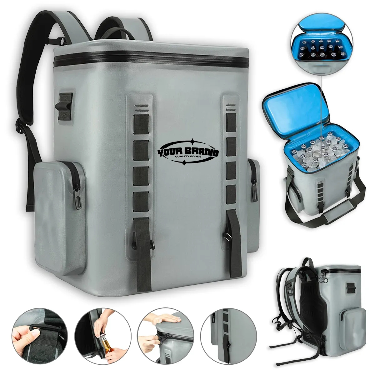 21L Luxury Large Capacity Insulated Soft Cooler Backpack 2