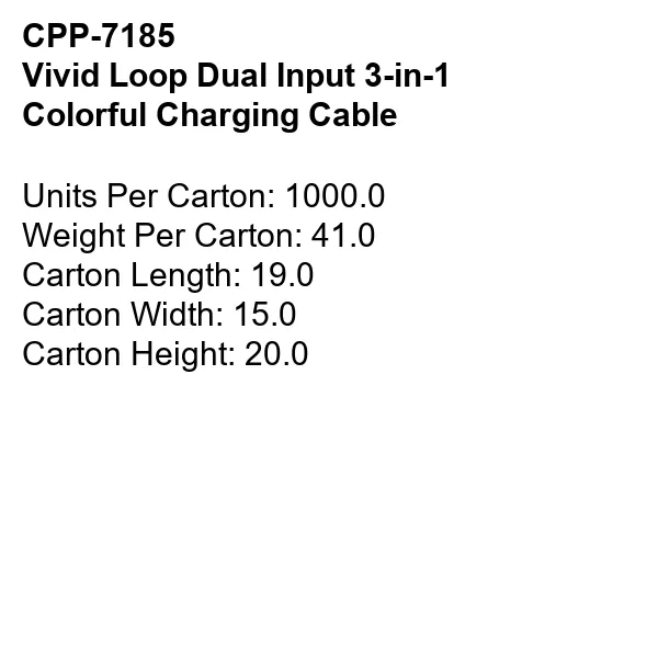 Vivid Loop Dual Input 3-in-1 Colorful Charging Cable 12