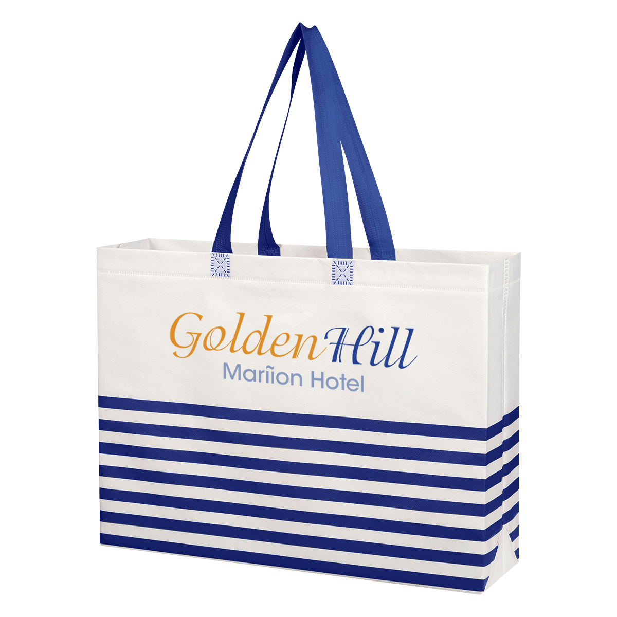 Non-Woven Horizontal Stripe Tote Bag 11