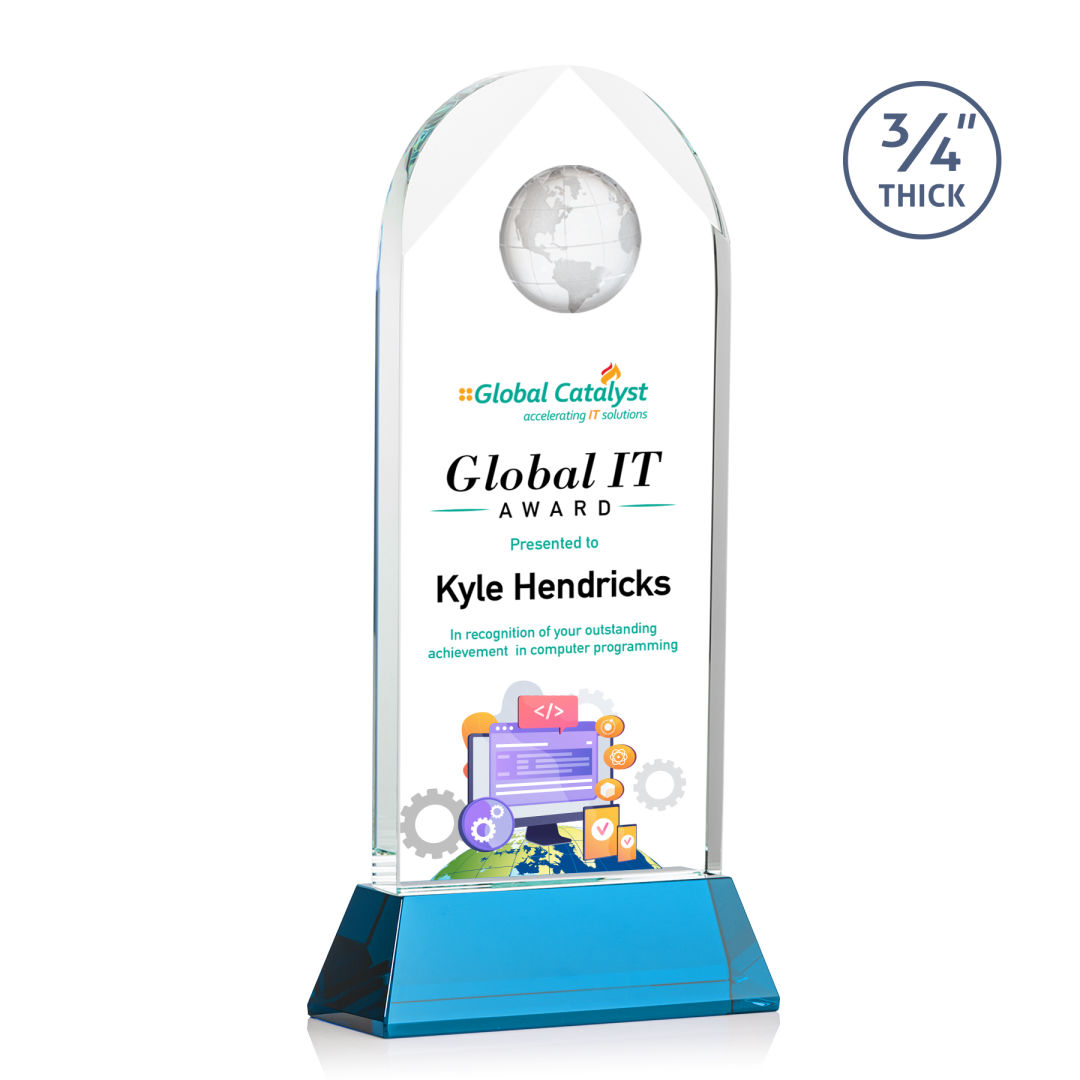 Blake Globe VividPrint™ Award on Newhaven - Sky Blue 2