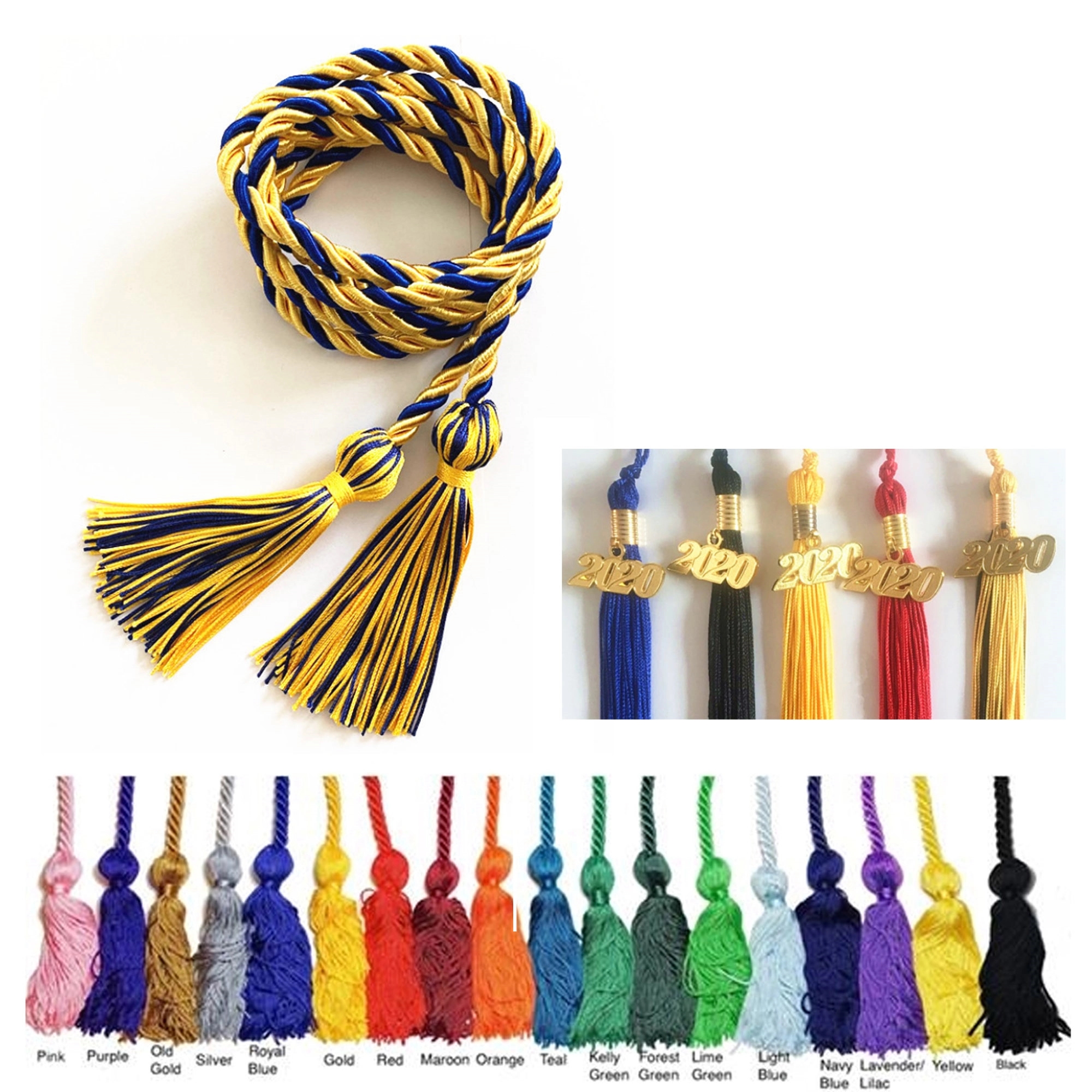 Custom Graduation Honor Cord w/ Medal or Metal Tag