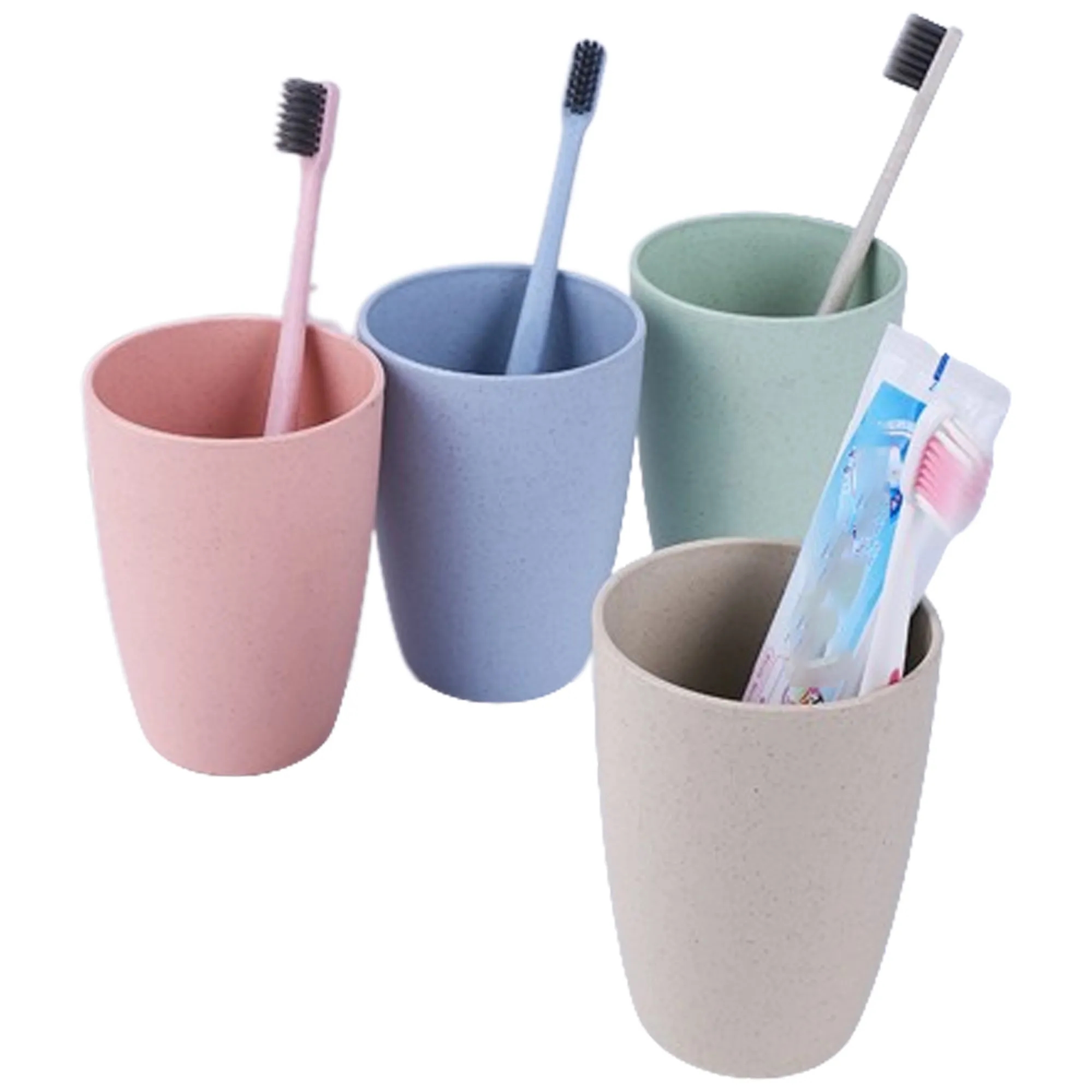 12OZ Wheat Straw  Plastic Mouthwash Cup 5