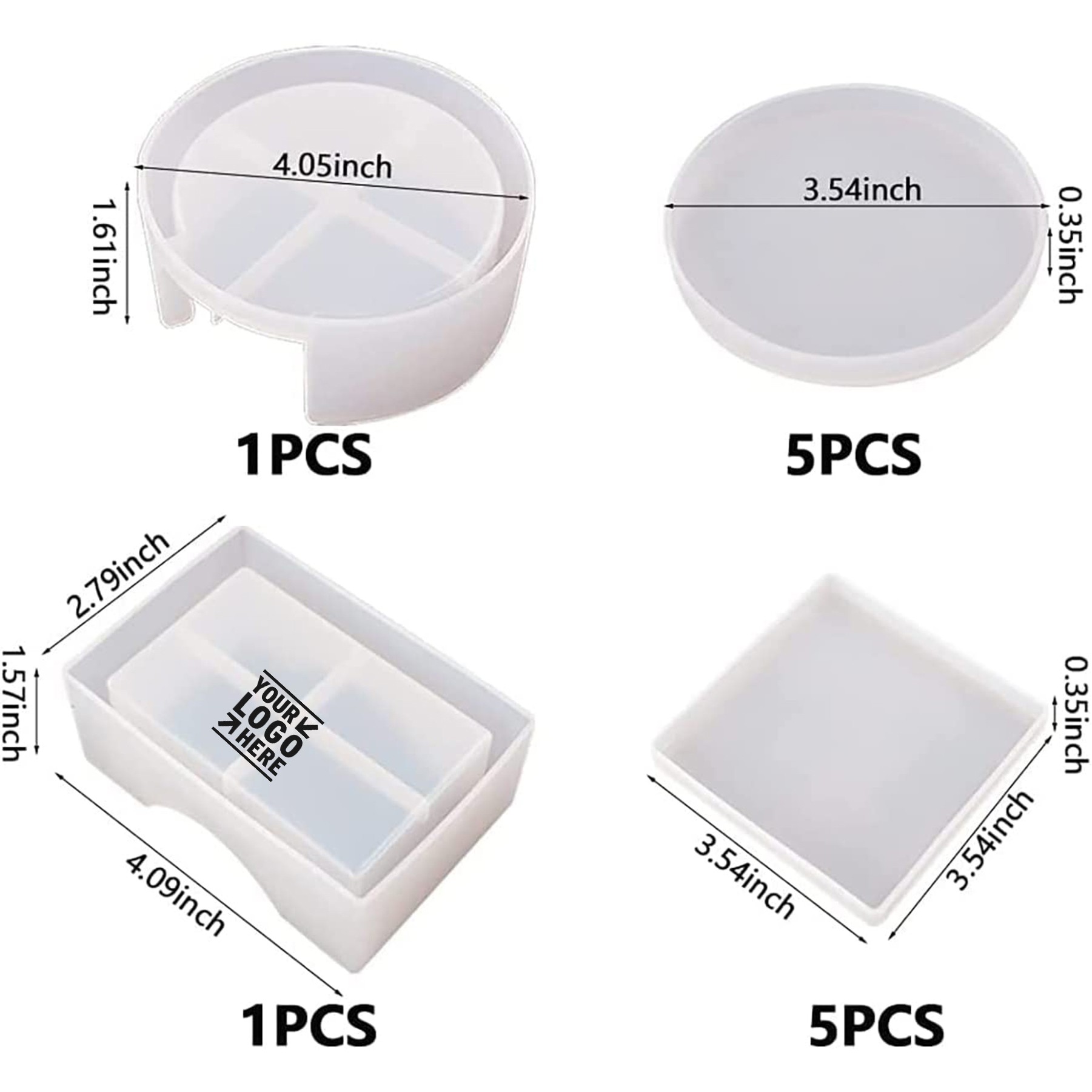 12 Pieces Coaster Silicone Molds 2