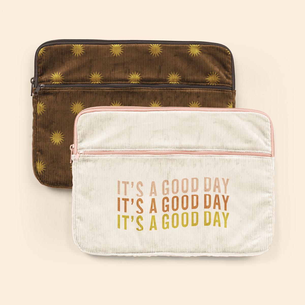 ZIPPERED POCKET LAPTOP SLEEVES - CORDUROY - SMALL 1