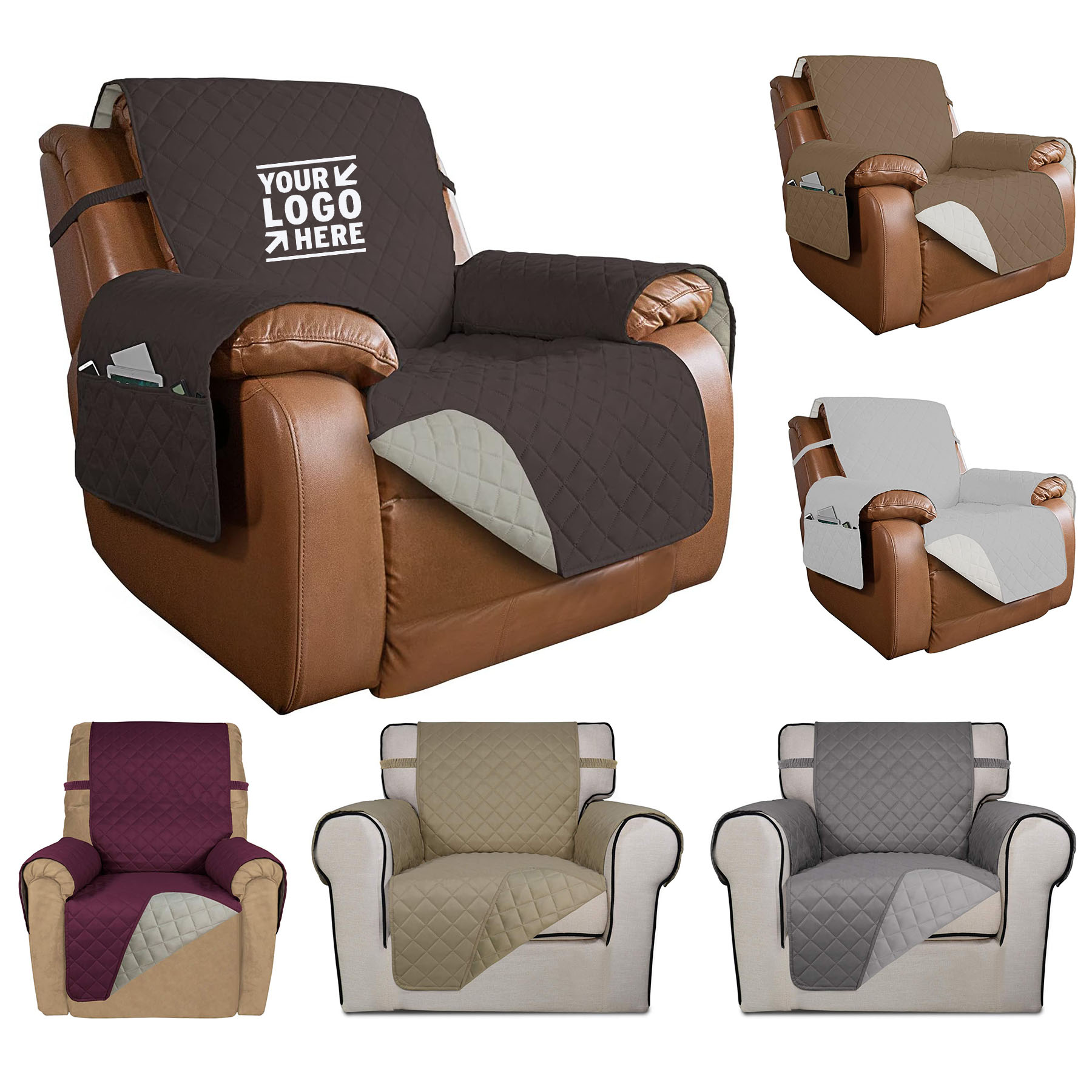 Kid Pet Large Reversible Quilted Oversized Recliner Sofa Cover Water Resistant Furniture Protector 2