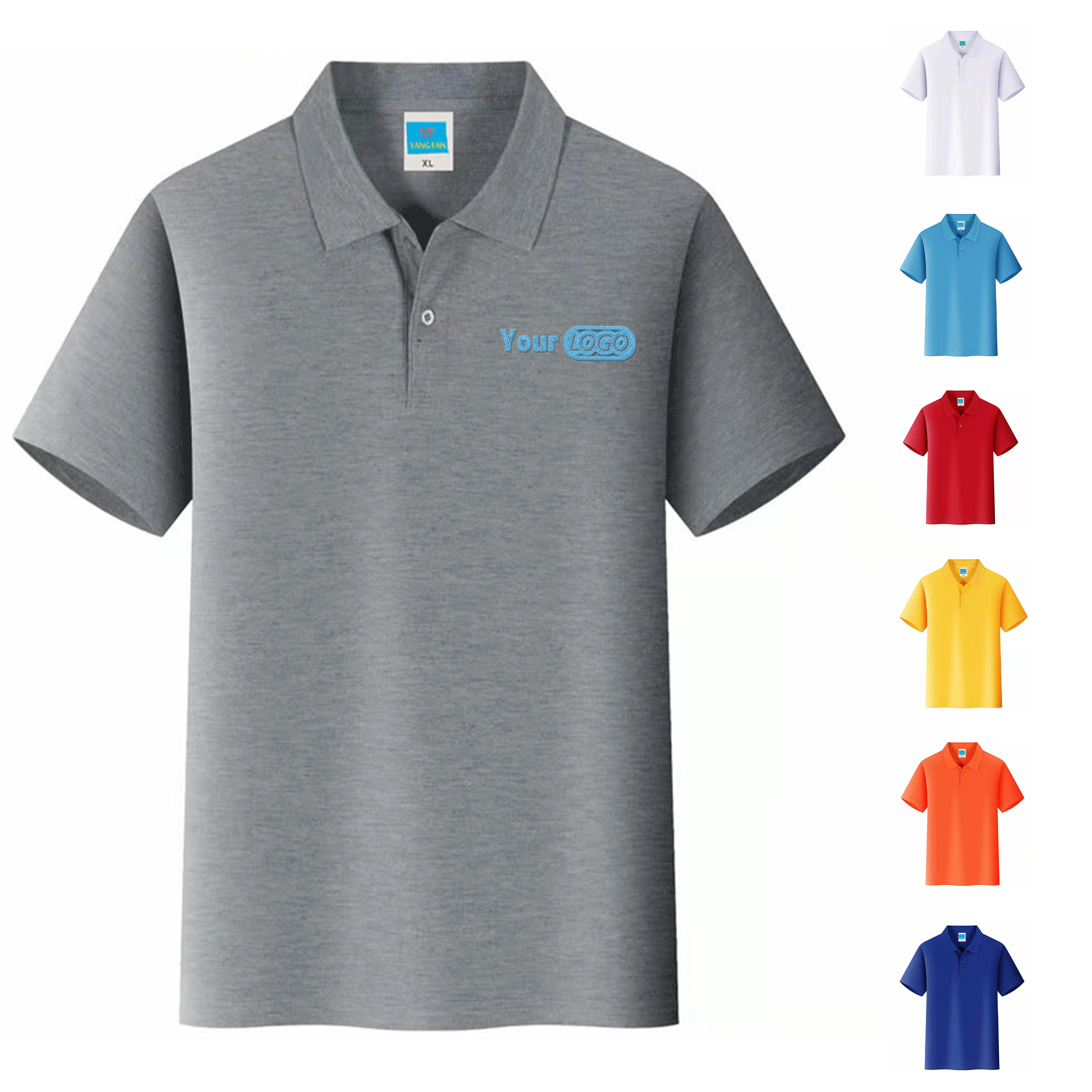 Cotton Flip Collar Short Sleeved T-Shirt 2