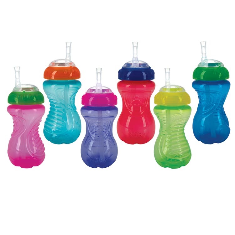 Nuby No-Spill Cups - Flexi Straw Colors Vary 2