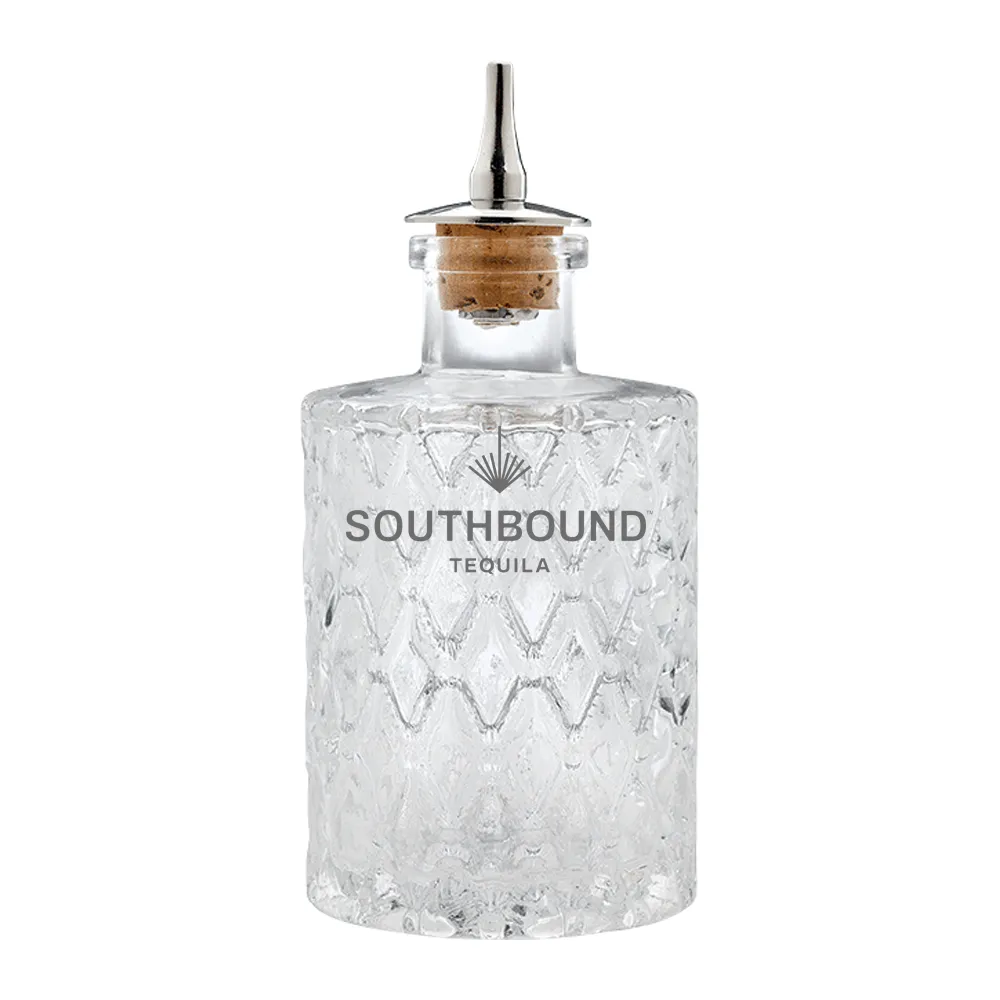 5oz. Glass Bitters Bottle Wide Retro Design 2