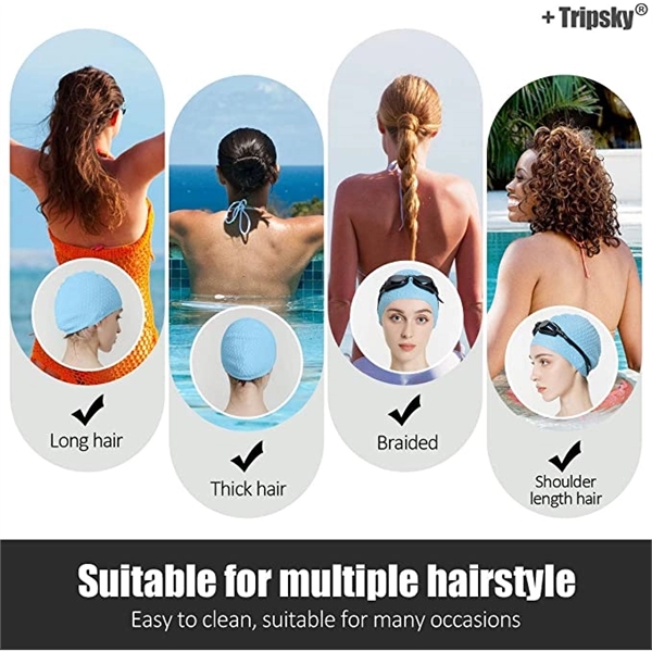 Silicone Swim Cap Ideal for Curly Short Medium Long Hair 6