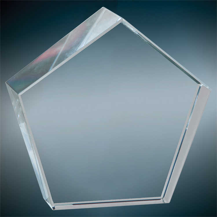 Pentagon Crystal Paperweight 3" 3