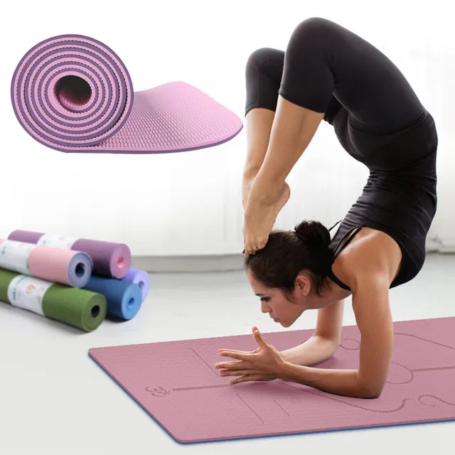 Soft TPE Fitness Yoga Mats With Alignment line 1