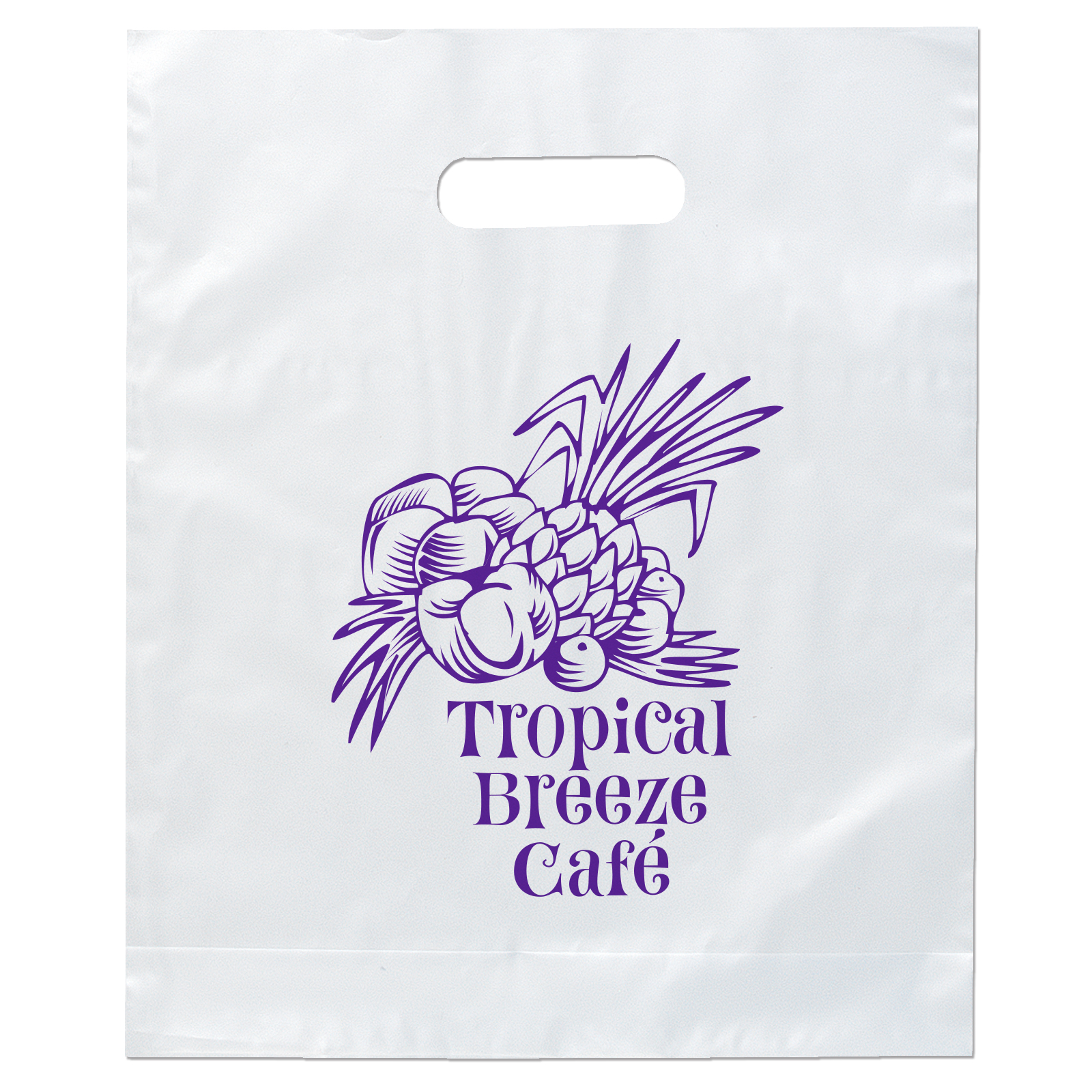 Orchid™- Frosted Brite Die Cut Handle - Flexo Ink Print 11