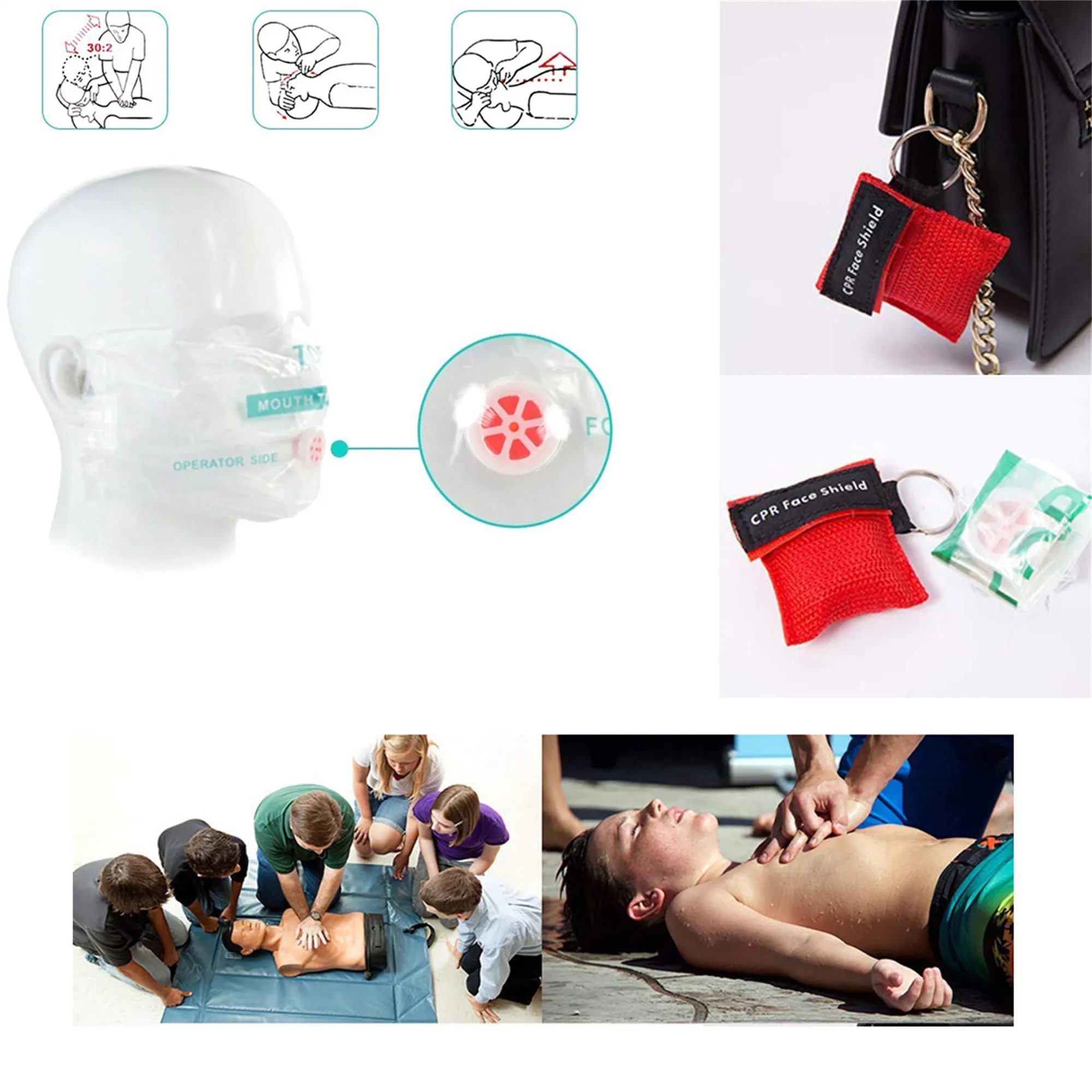 Cpr First Aid Face Mask Shield W/ Key Chain 5