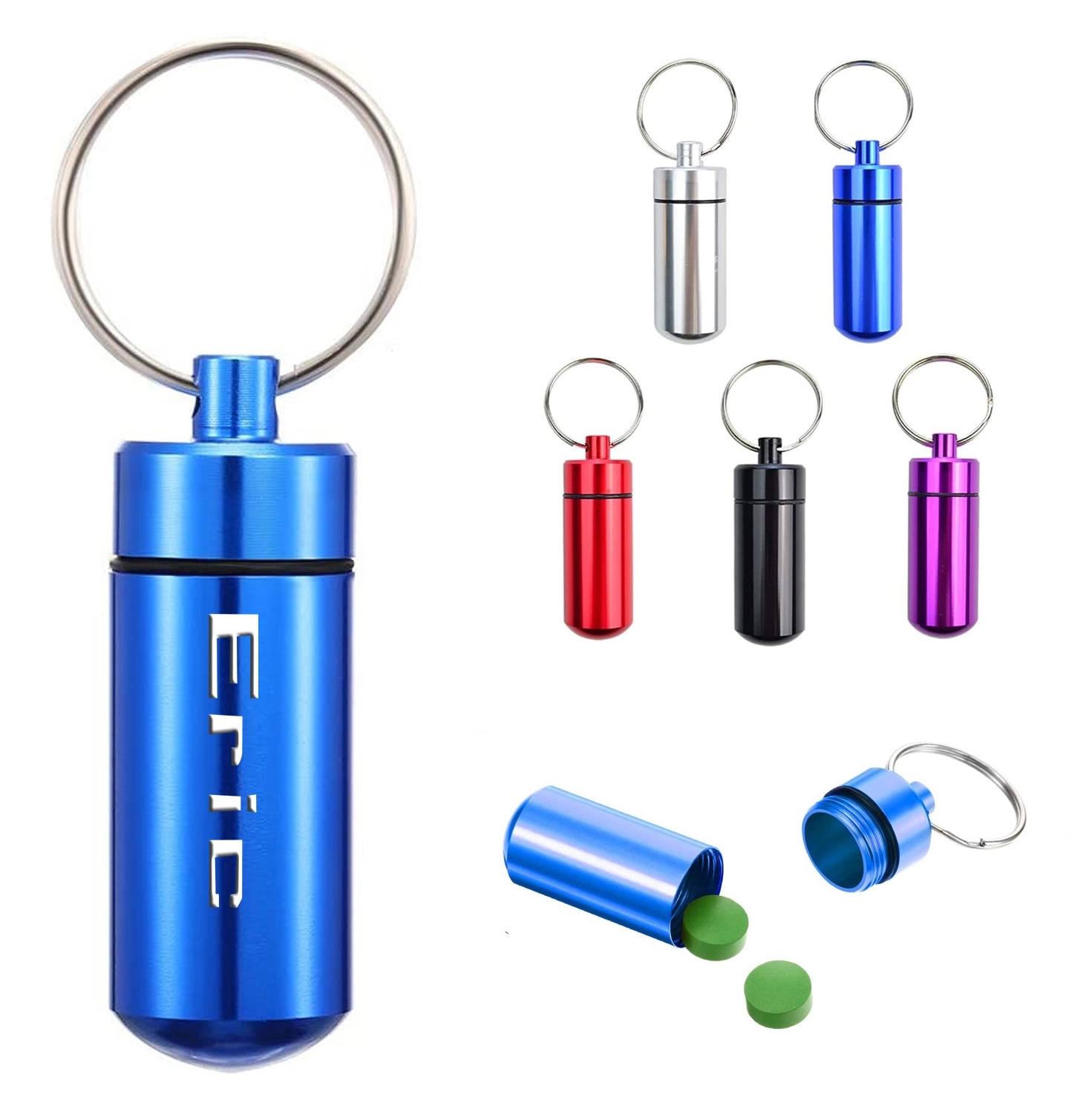 Keychain Pill Holder Bottle 2