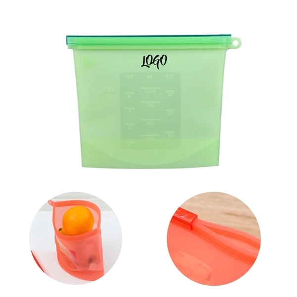 Silicone Food Pouch with Plastic Slider 2