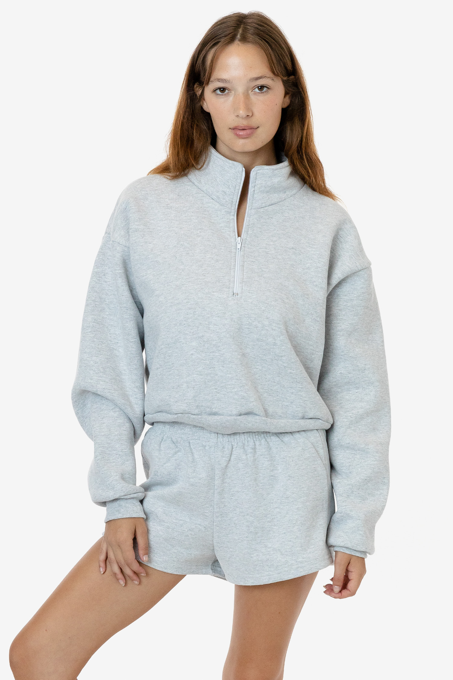 14 OZ HEAVY FLEECE CROPPED QUARTER ZIP PULLOVER 6