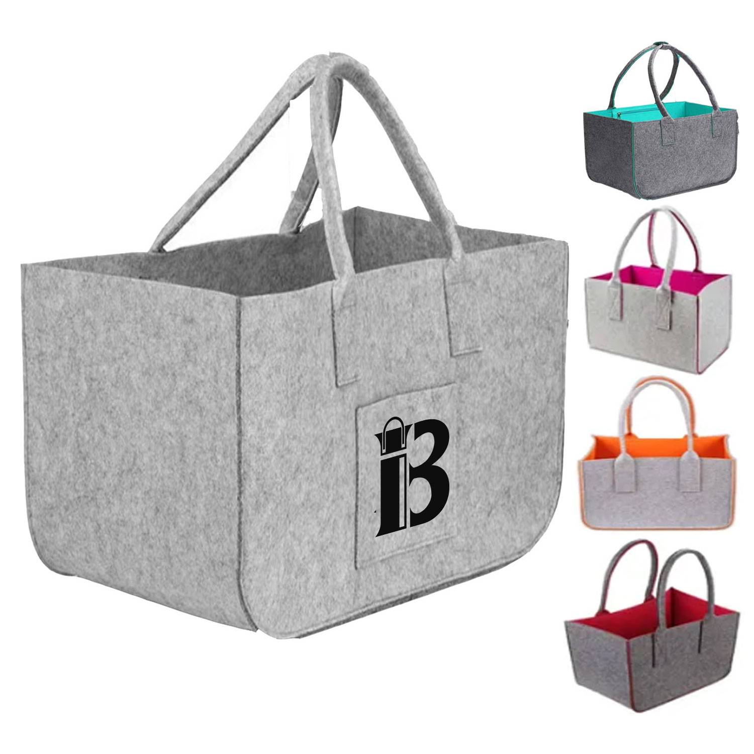 Foldable Felt Shopping Tote Bag, custom tote bag with logo imprint 14