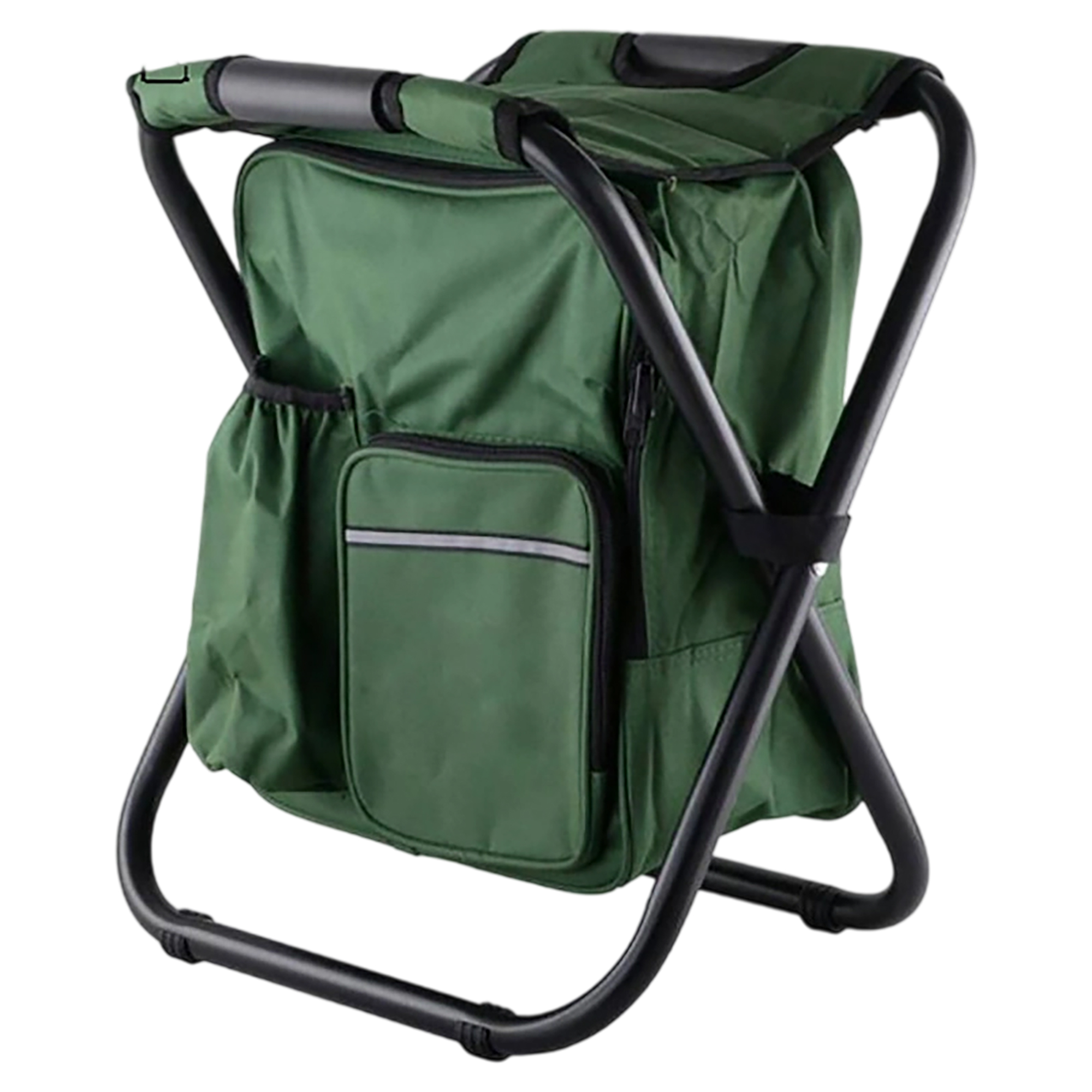 Foldable Backpack Chair With Insulated Cooler 14.2" Length x 11.5" Width x 16.2" Height 2