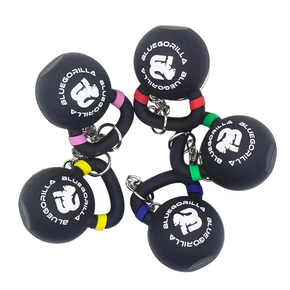 Custom PVC Gym Kettlebell Keychains 8