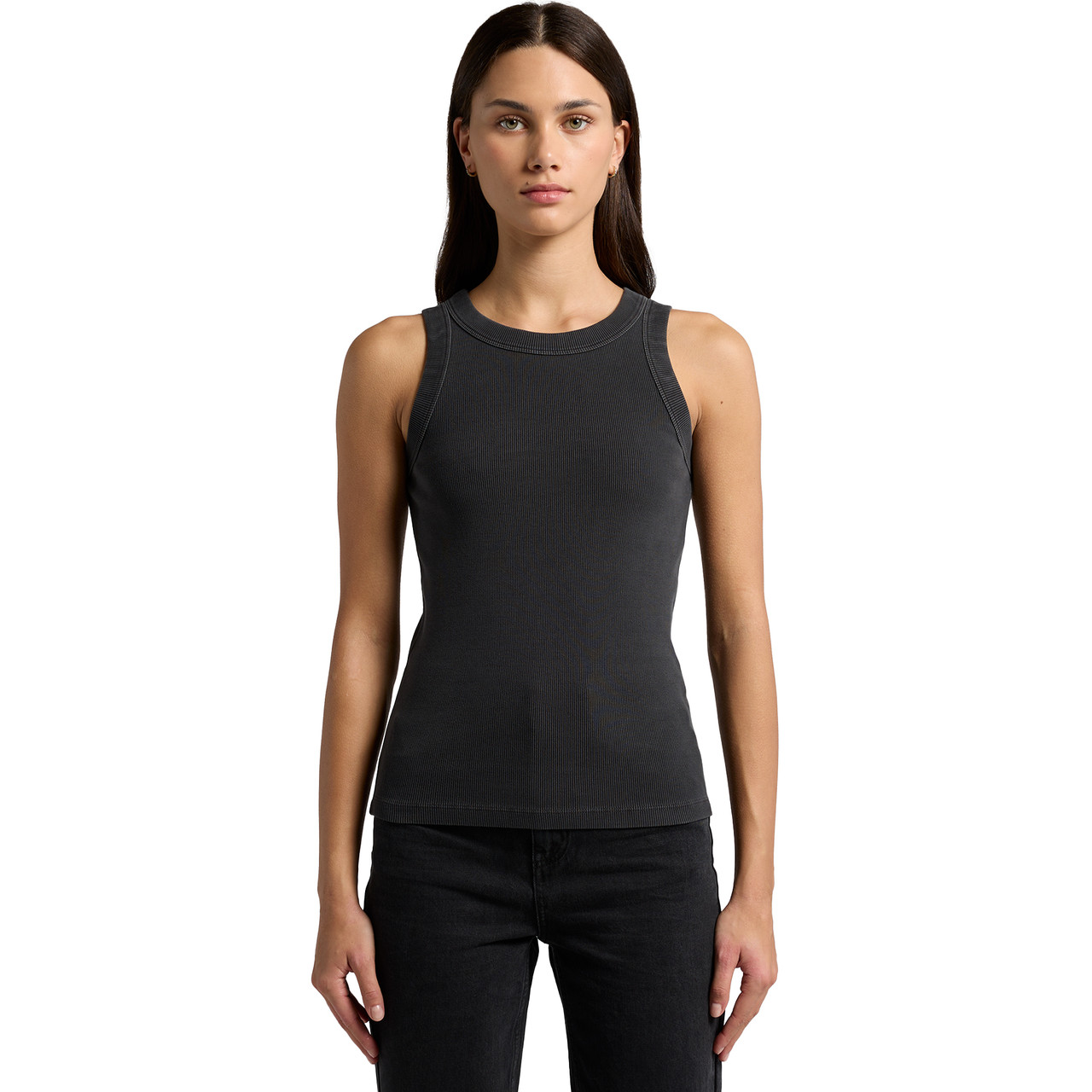 Wo's Faded Organic Rib Tank | 4034 1