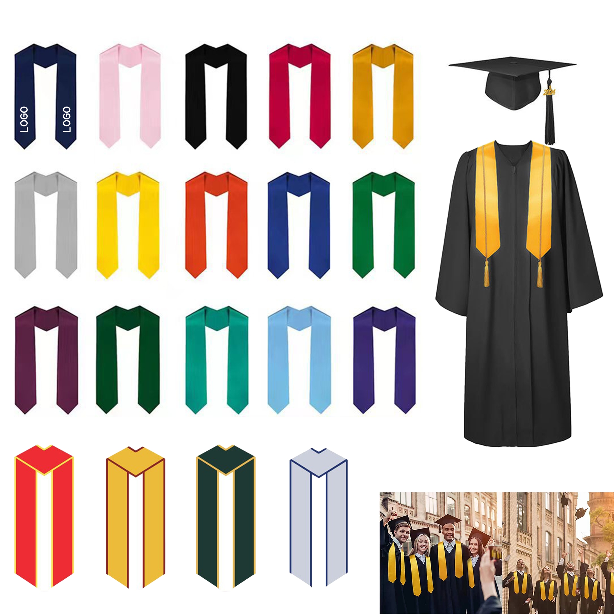 Adult Classic Graduation Stole 3