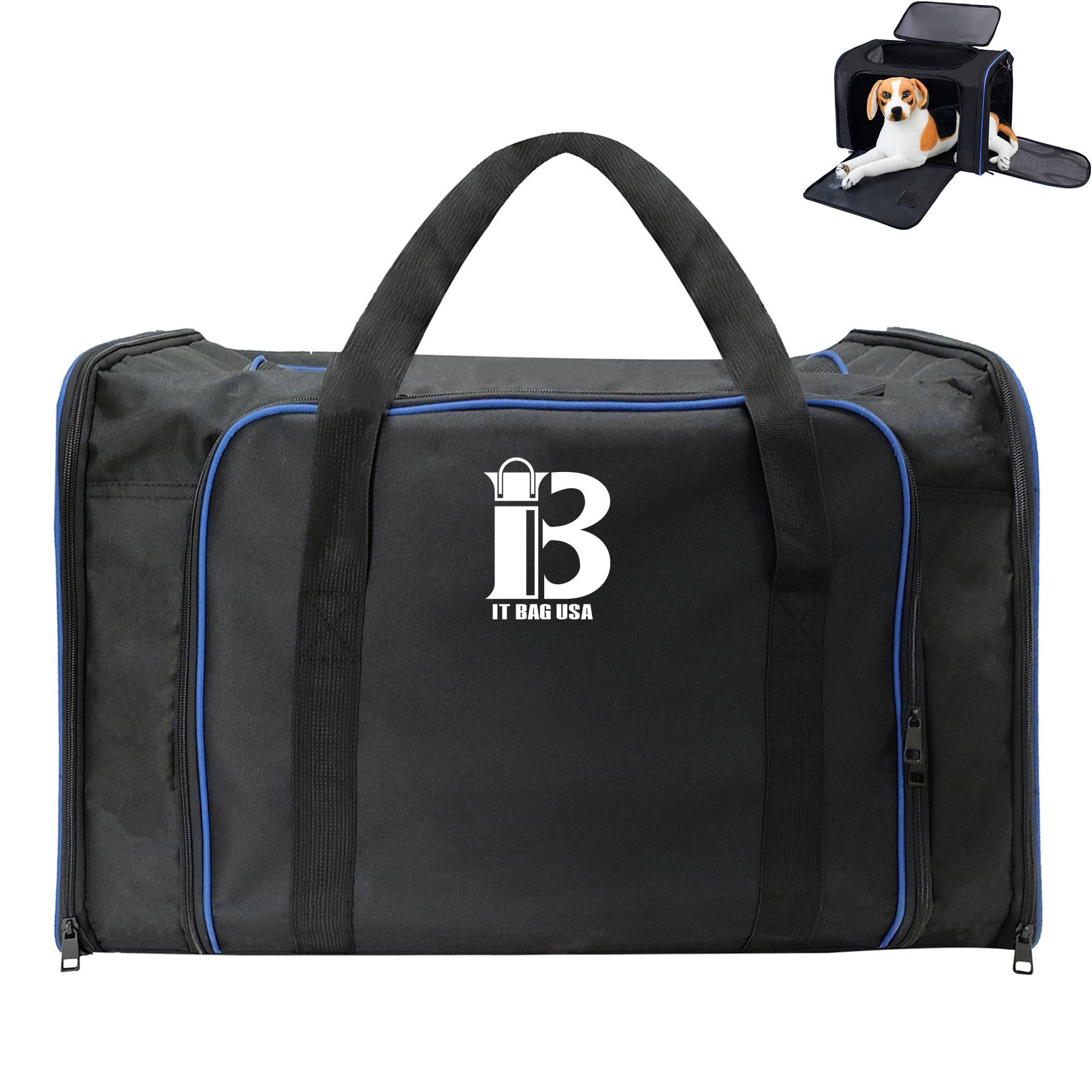 Oxford Large Collapsible Travel Puppy Cross-body Bag Black 5