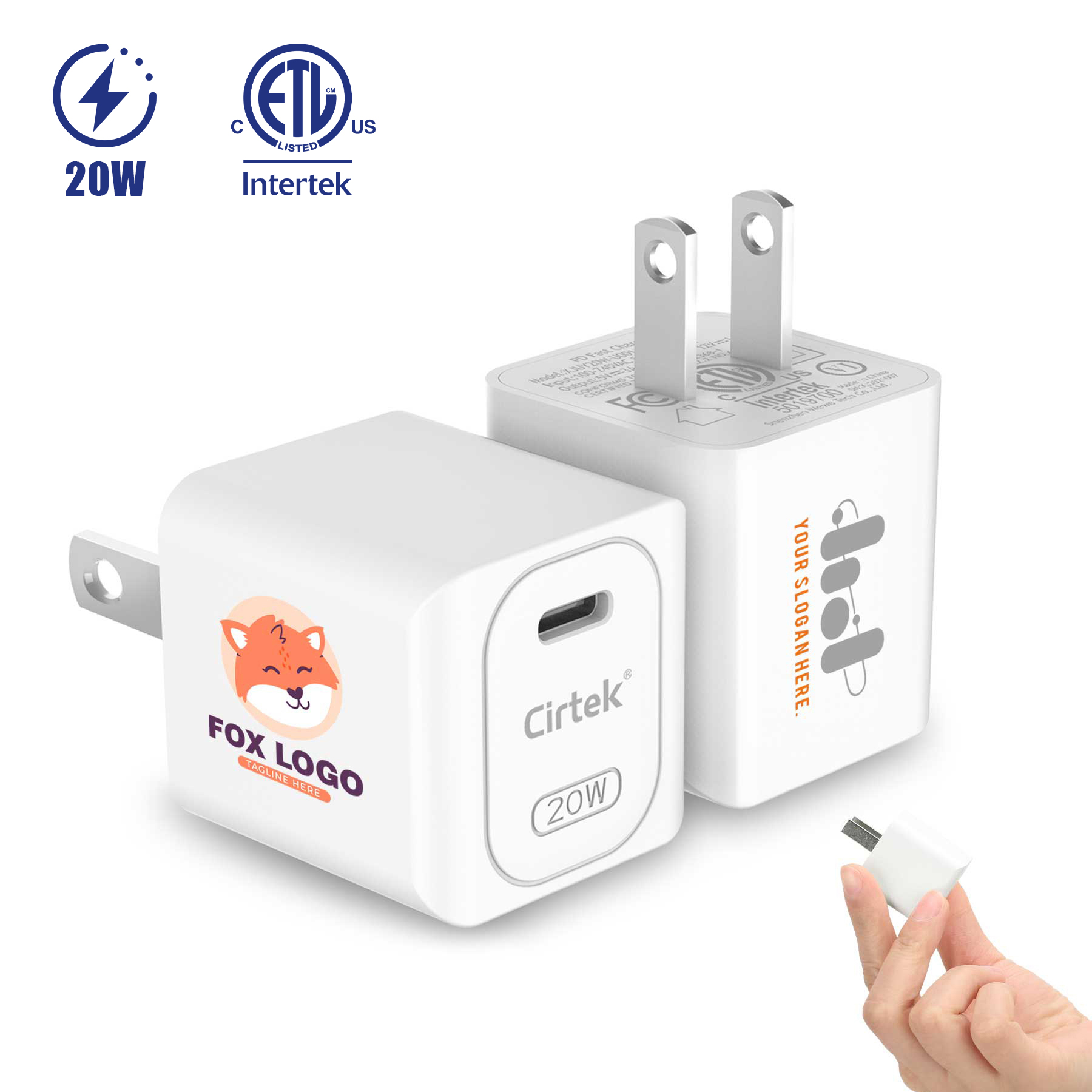 Cirtek® Portable 20W Wall Charger 5