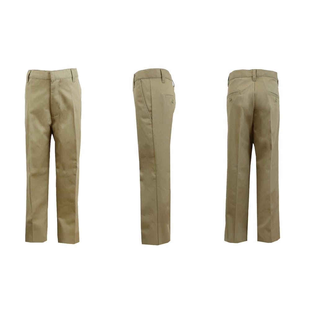 Boys' Uniform Pants - Size 10 Khaki Flat Front 2