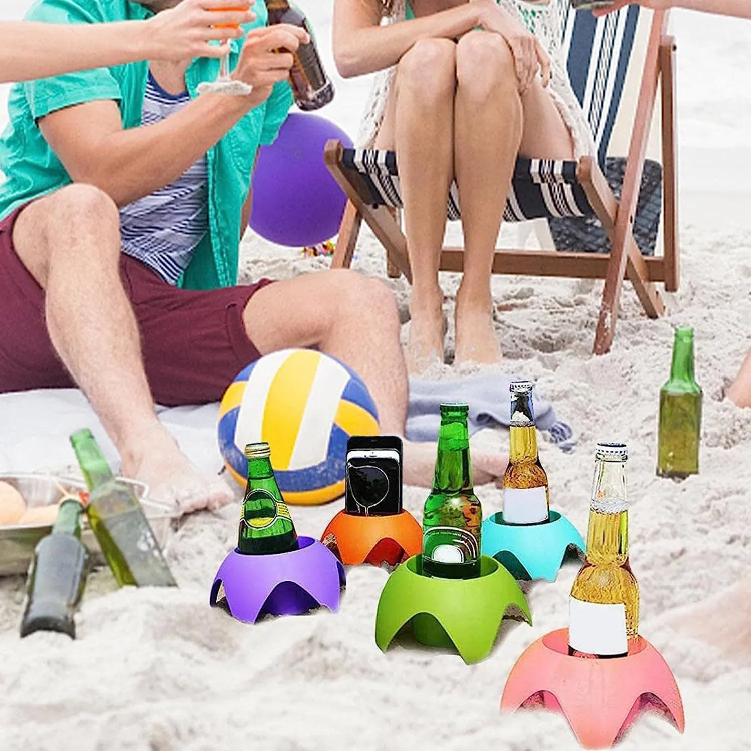 Portable beach beer and beverage holder 4