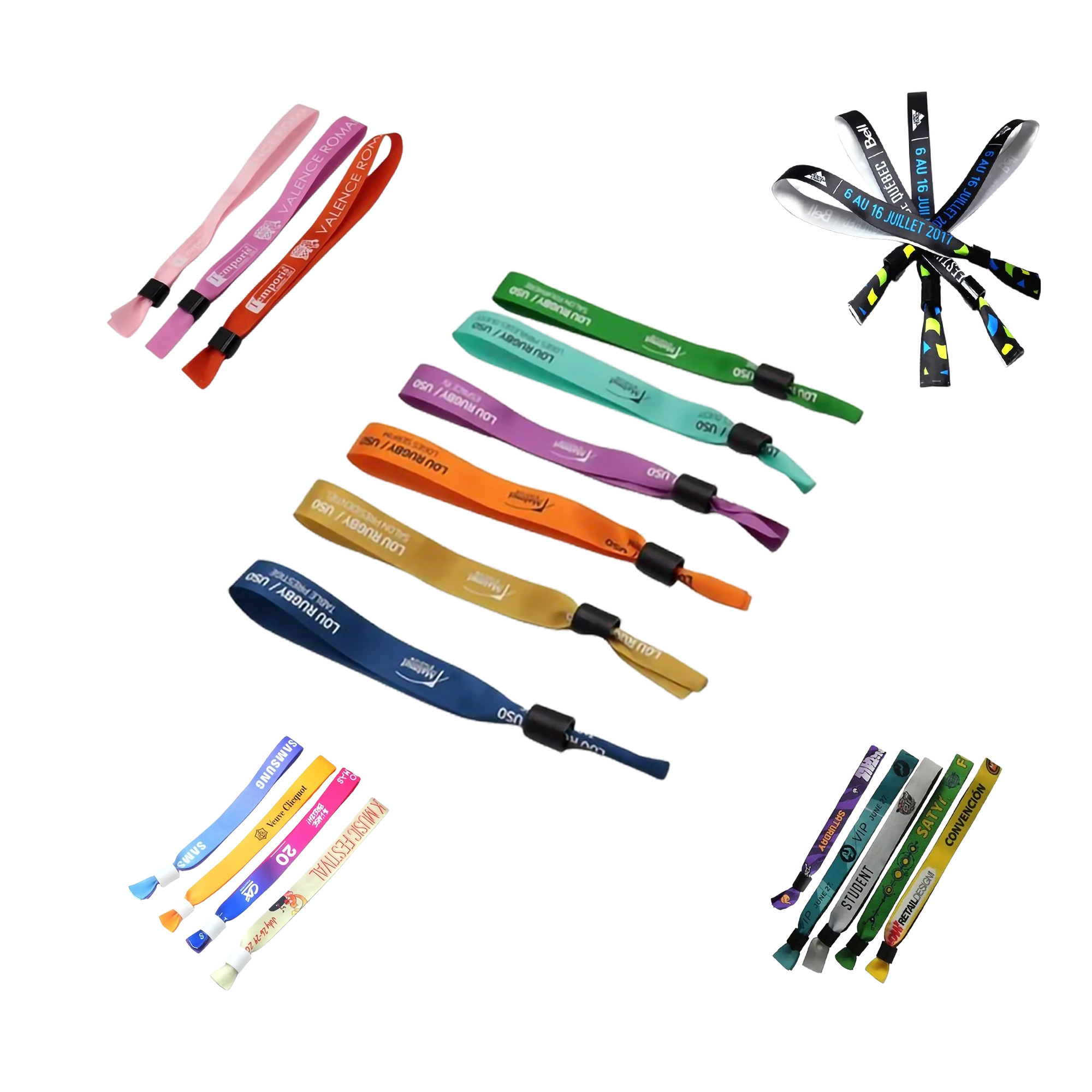 Disposable Fabric Bracelet Woven Full Color Wristbands MOQ50 2