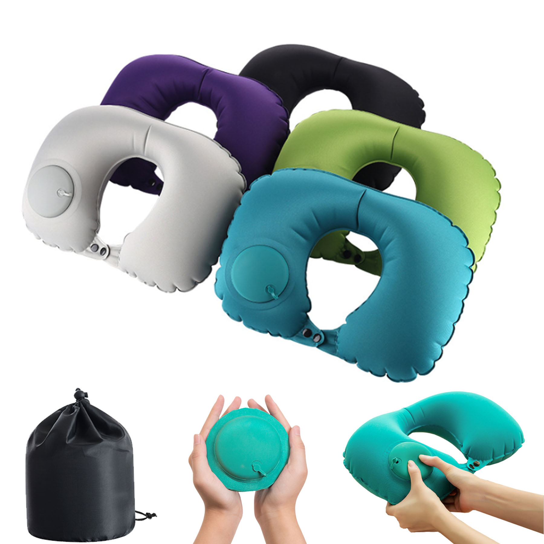 Push-Type Portable Inflatable Pillow 1