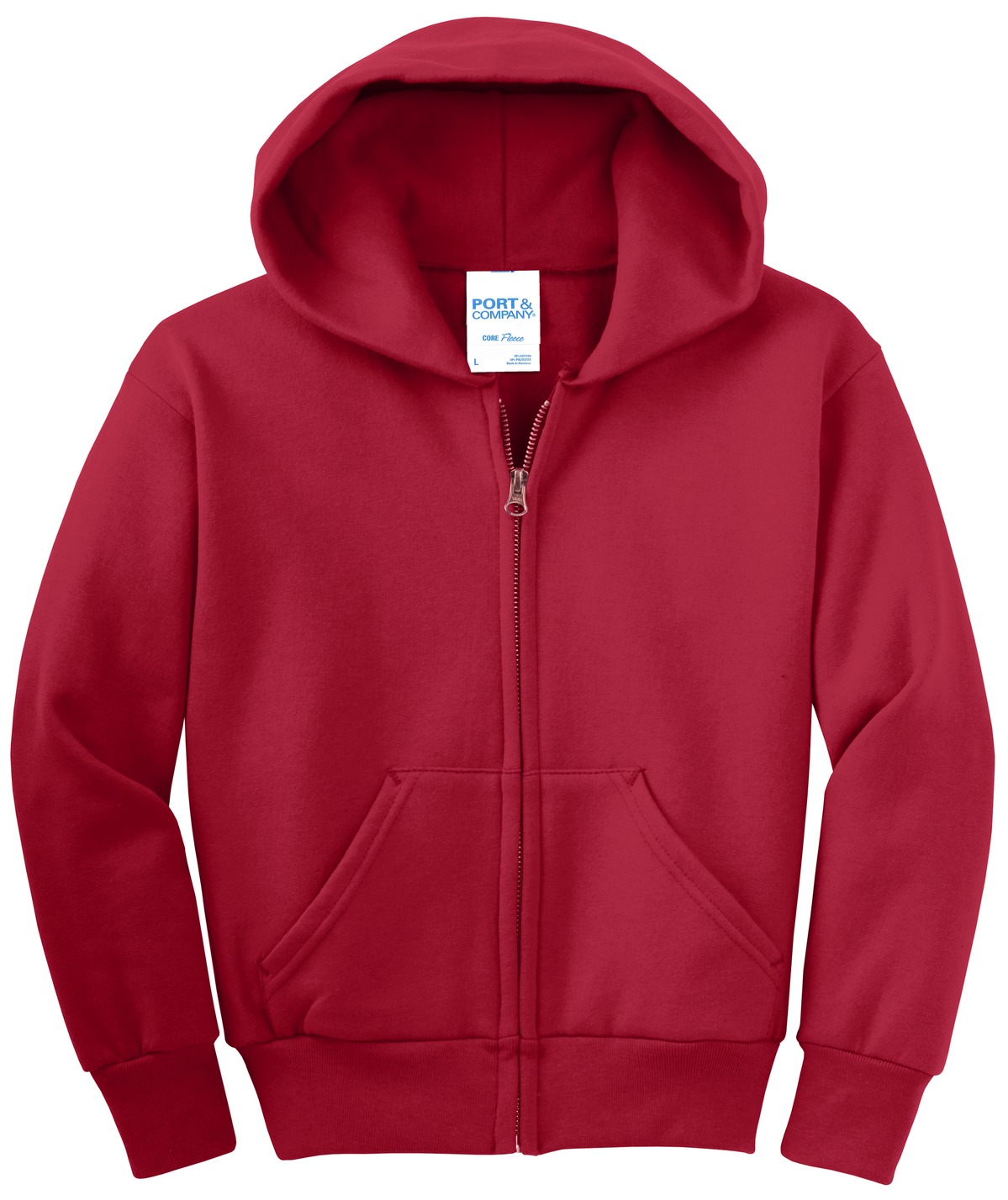 Port & Company® Youth Core Fleece Full-Zip Hooded Sweatshirt 18