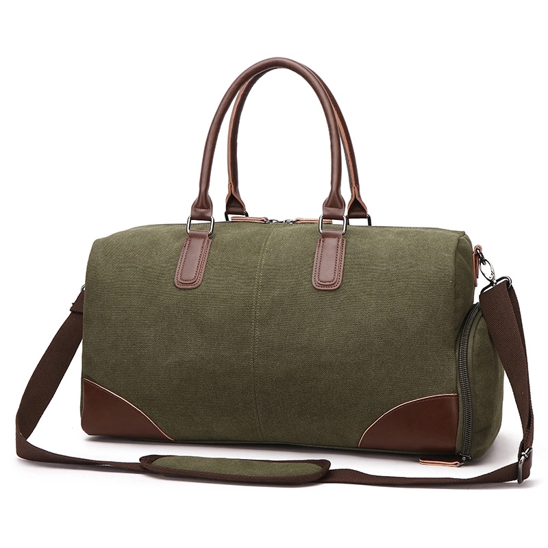Canvas Travel Tote Bag Fitness Strap Shoe Compartment Design 5