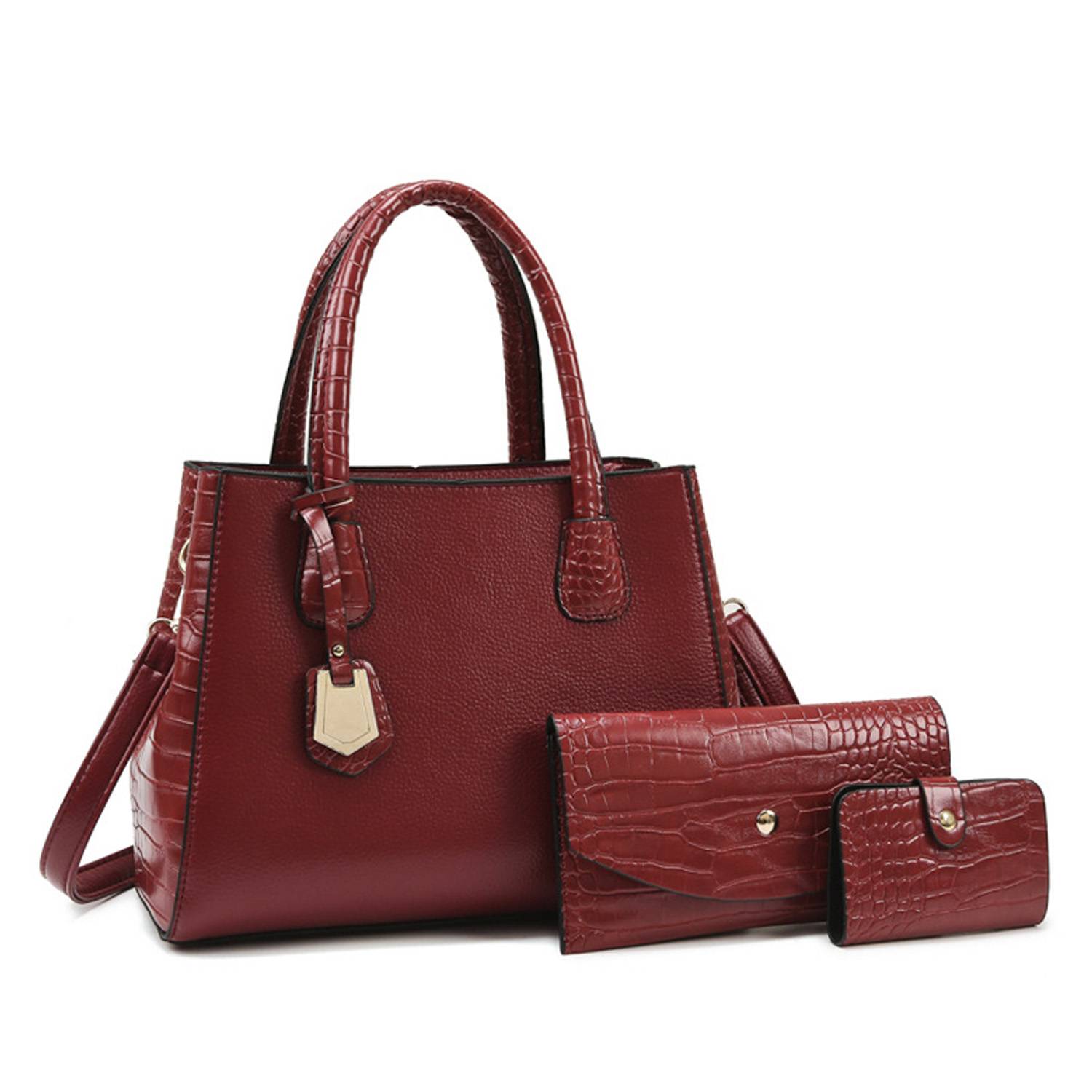 3 in 1 Pu Leather Popular Classic one-shoulder handbag set 5