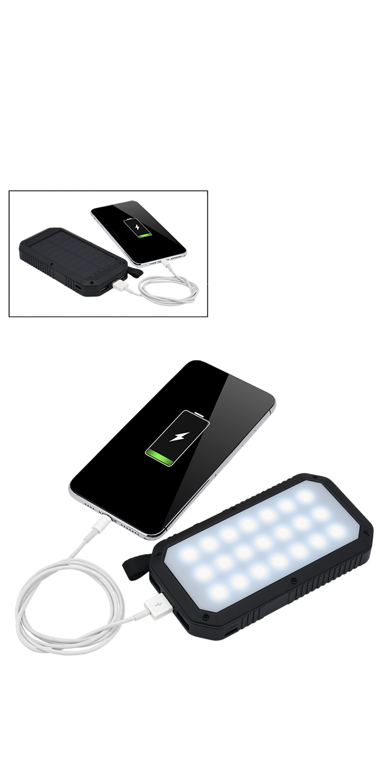 Trio Port Solar Charge LED Power Bank 8,000mAh 13
